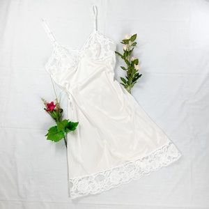 Vintage 60s Vanity Fair white slip dress